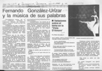 Fernando González-Urízar y la música de sus palabras  [artículo] Héctor González V.