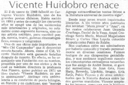 Vicente Huidobro renace