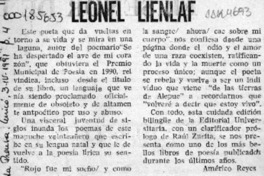 Leonel Lienlaf  [artículo] Américo Reyes.