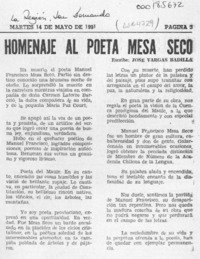 Homenaje al poeta Mesa Seco  [artículo] José Vargas Badilla.