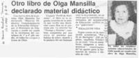 Otro libro de Olga Mansilla declarado material didáctico  [artículo].