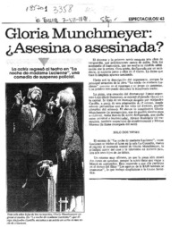 Gloria Munchmeyer, asesina o asesinada?  [artículo].