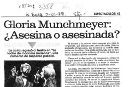 Gloria Munchmeyer, asesina o asesinada?  [artículo].