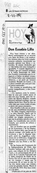 Don Eusebio Lillo  [artículo] Daniel de la Vega.