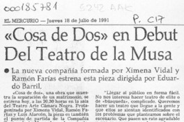 "Cosa de dos" en debut del Teatro de la Musa