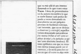 Las voces y los ecos  [artículo] Carlos Olivárez.