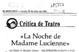 "La noche de Madame Lucienne"  [artículo] Carola Oyarzún L.