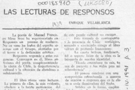 Las lecturas de responsos  [artículo] Enrique Villablanca.