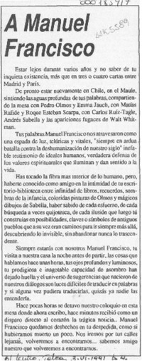 A Manuel Francisco  [artículo].