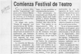 Comienza festival de teatro  [artículo].