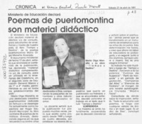 Poemas de puertomontina son material didáctico  [artículo].