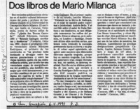 Dos libros de Mario Milanca  [artículo].