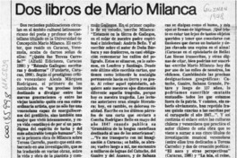 Dos libros de Mario Milanca  [artículo].