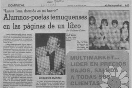 Alumnos poetas temuquenses en las páginas de un libro  [artículo] Guillermo Chávez.