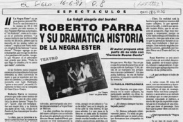 Roberto Parra y su dramática historia de la negra Ester  [artículo] E. B.