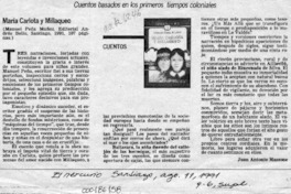María Carlota y Millaqueo  [artículo] Juan Antonio Massone.
