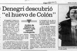 Denegri descubrió "el huevo de Colón"  [artículo].