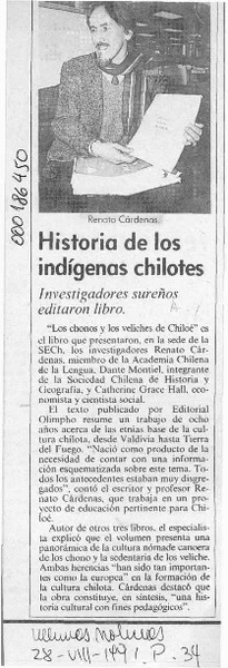Historia de los indígenas chilotes  [artículo].