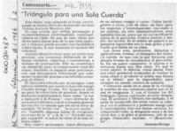 "Triángulo para una sola cuerda"  [artículo] Gonzalo Orrego.
