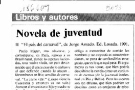 Novela de juventud  [artículo] Carlos Iturra.