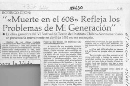 "Muerte en el 608" refleja los problemas de mi generación"  [artículo].