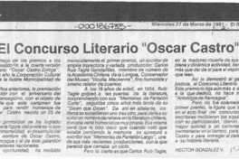 El concurso literario "Oscar Castro"  [artículo] Héctor González V.