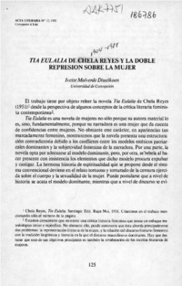 "Tía Eulalia" de Chela Reyes y la doble represión sobre la mujer  [artículo] Ivette Malverde Disselkoen.