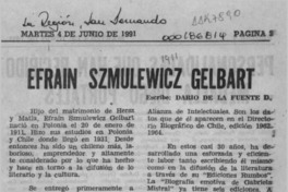 Efraín Szmulewicz Gelbart  [artículo] Darío de la Fuente D.