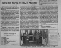 Salvador Zurita Mella, el maestro  [artículo] Raúl Palma Vera.