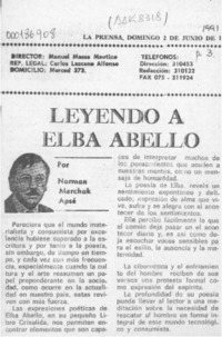 Leyendo a Elba Abello  [artículo] Norman Merchak Apsé.