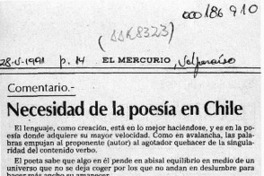Necesidad de la poesía en Chile  [artículo] Magdiel Gutiérrez Pérez.