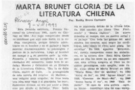 Marta Brunet gloria de la literatura chilena  [artículo] Rosita Bravo Carrasco.