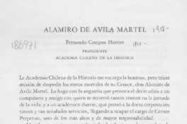 Alamiro de Avila Martel  [artículo] Fernando Campos Harriet.