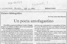 Un poeta antofagastino  [artículo] Carlos René Ibacache.