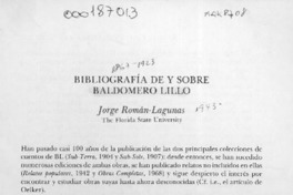 Bibliografía de y sobre Baldomero Lillo