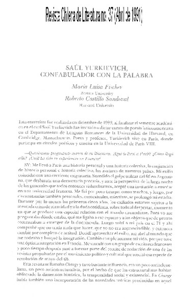 Saúl Yurkievich, confabulador con la palabra (entrevista)