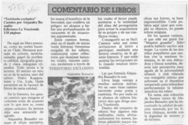 Territorio exlusivo  [artículo] Antonio Rojas Gómez.