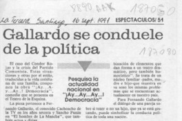 Gallardo se conduele de la política  [artículo].
