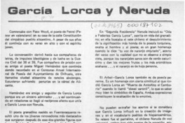 García Lorca y Neruda  [artículo] Darío de la Fuente D.