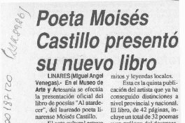 Poeta Moisés Castillo presentó su nuevo libro  [artículo] Miguel Angel Venegas.