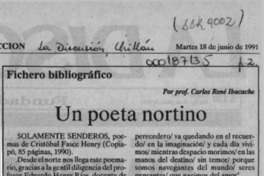 Un poeta nortino  [artículo] Carlos René Ibacache.