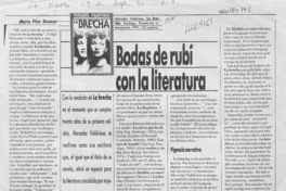 Bodas de rubí con la literatura  [artículo] María Pilar Donoso.