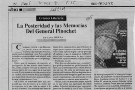 La posteridad y las memorias del general Pinochet  [artículo] Carlos Iturra.