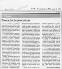 Tres autores penquistas  [artículo] Sergio Ramón Fuentealba.