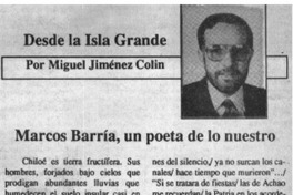 Marcos Barría, un poeta de lo nuestro