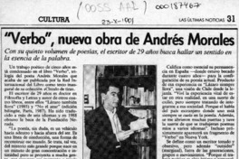 "Verbo", nueva obra de Andrés Morales  [artículo] Angélica Rivera.