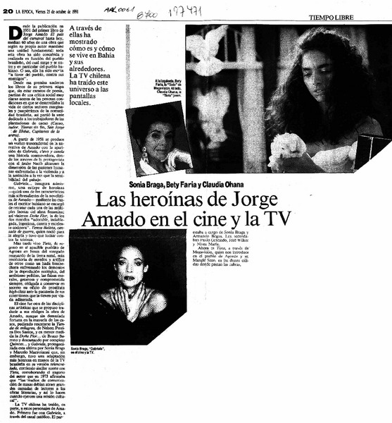 Las Heroínas de Jorge Amado en el cine y la TV  [artículo].