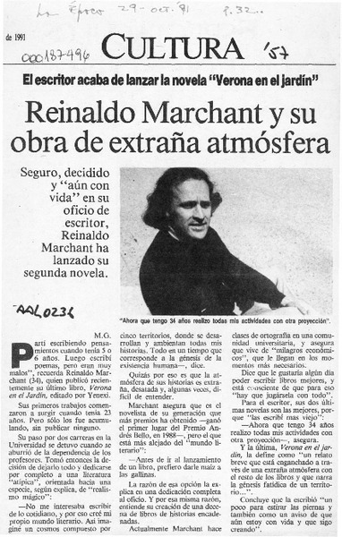 Reinaldo Marchant y su obra de extraña atmósfera  [artículo] M. G.