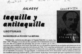 Balmaceda en la ficción y la historia  [artículo] Carlos Orellana.