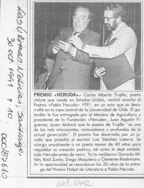 Premio "Neruda"  [artículo].